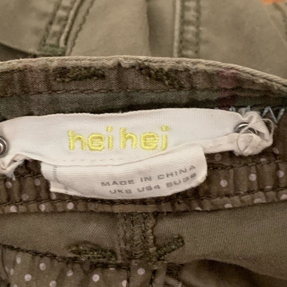 Flawed Anthropologie Hei Hei Olive Green Pants Size 4 - Picture 4 of 12
